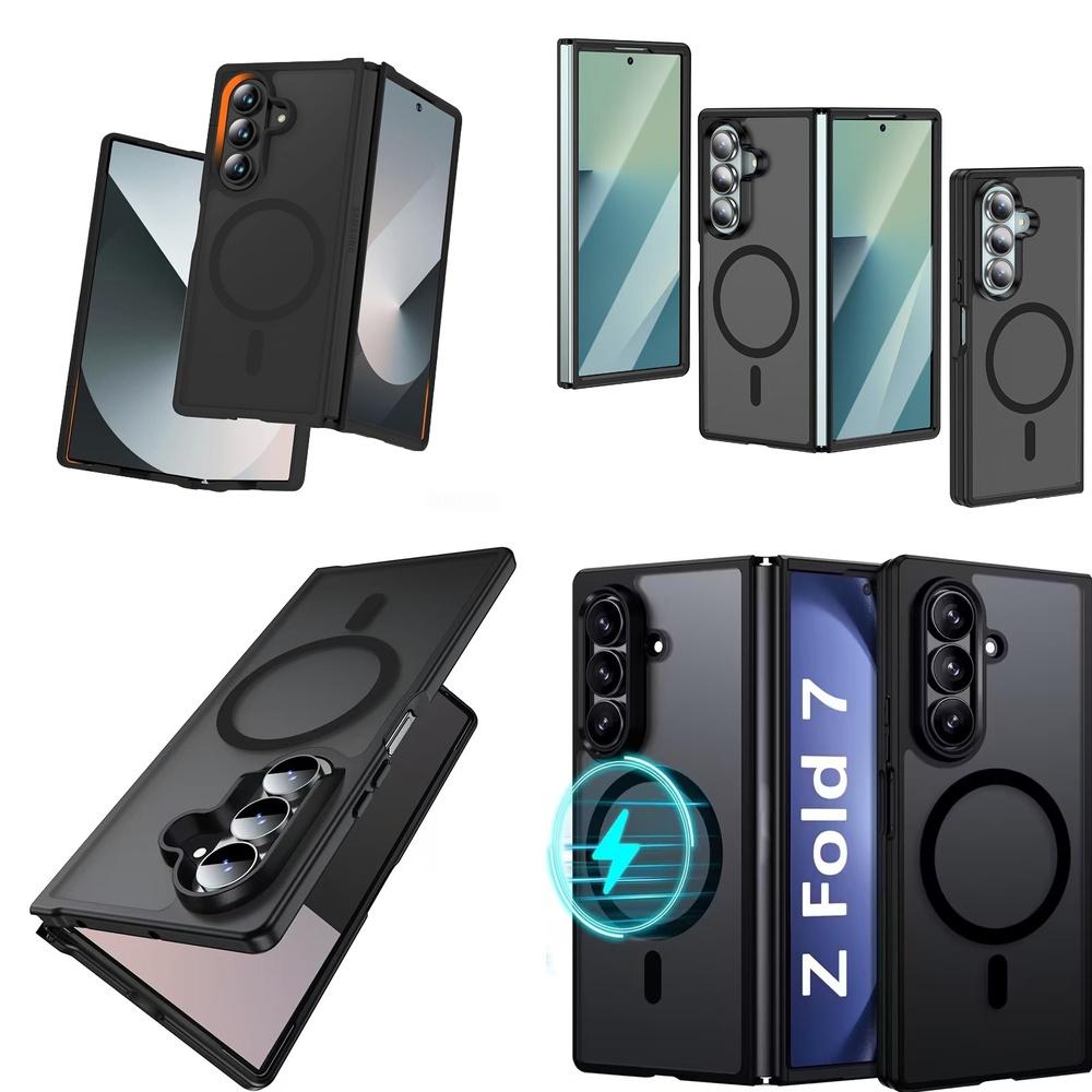 Durable Matte Frosted Hybrid Magnetic Full Body Protection Mobile Phone Cover for Galaxy Z Fold 7 5G 6 8 Wide Ultra Thin Cover
