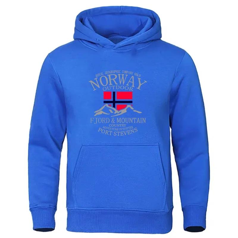 Norway Fjord Mountain Hoodies For Men Autumn Streetwear Hoodie Loose Fashion High Quality Hoody Loose Casual Clothing