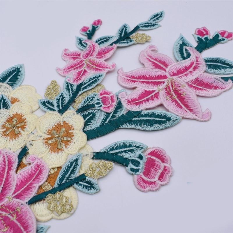 Embroidered Patches Florals Applique For Clothing Bags Hat Decoration Handmade Craft Sewing Accessories