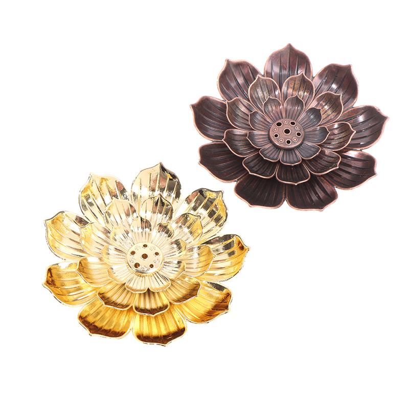 Alloy Incense Burner Stick Holder Plate Burner Plate Buddhism Coil Lotus Censer
