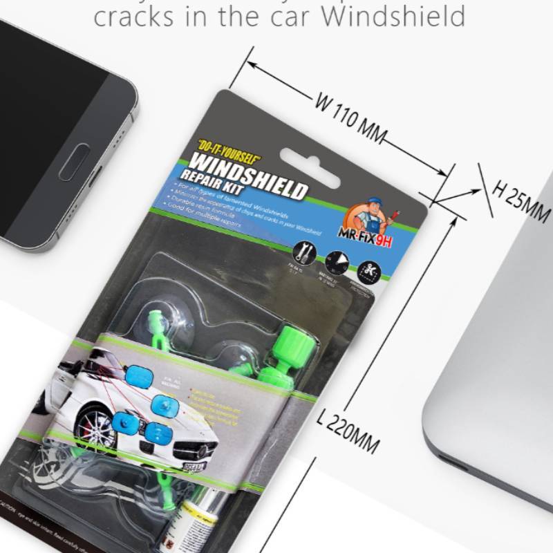 Car Glass Repair Kit With Uv Curing Light For Crack Fixing And Diy Restoration