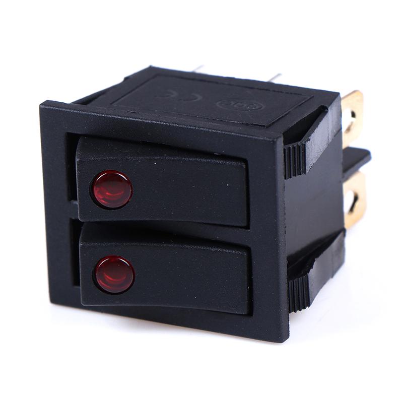 1PCS Rocker switch belt cat-eye switch two gang switch double switch