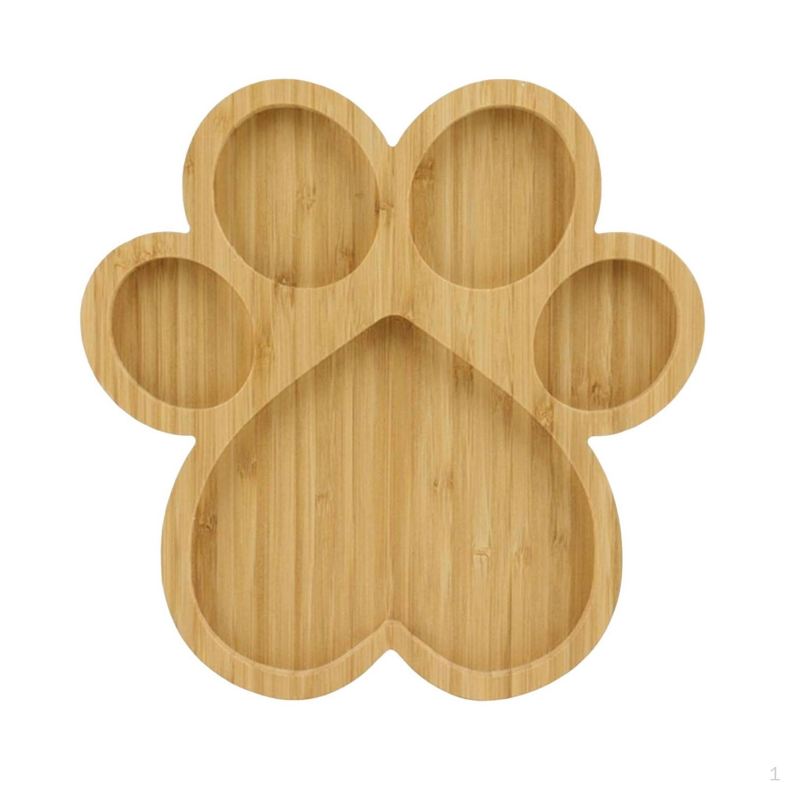 Bamboo Plate with Compartments Wooden Recessed Divided Serving Tray for