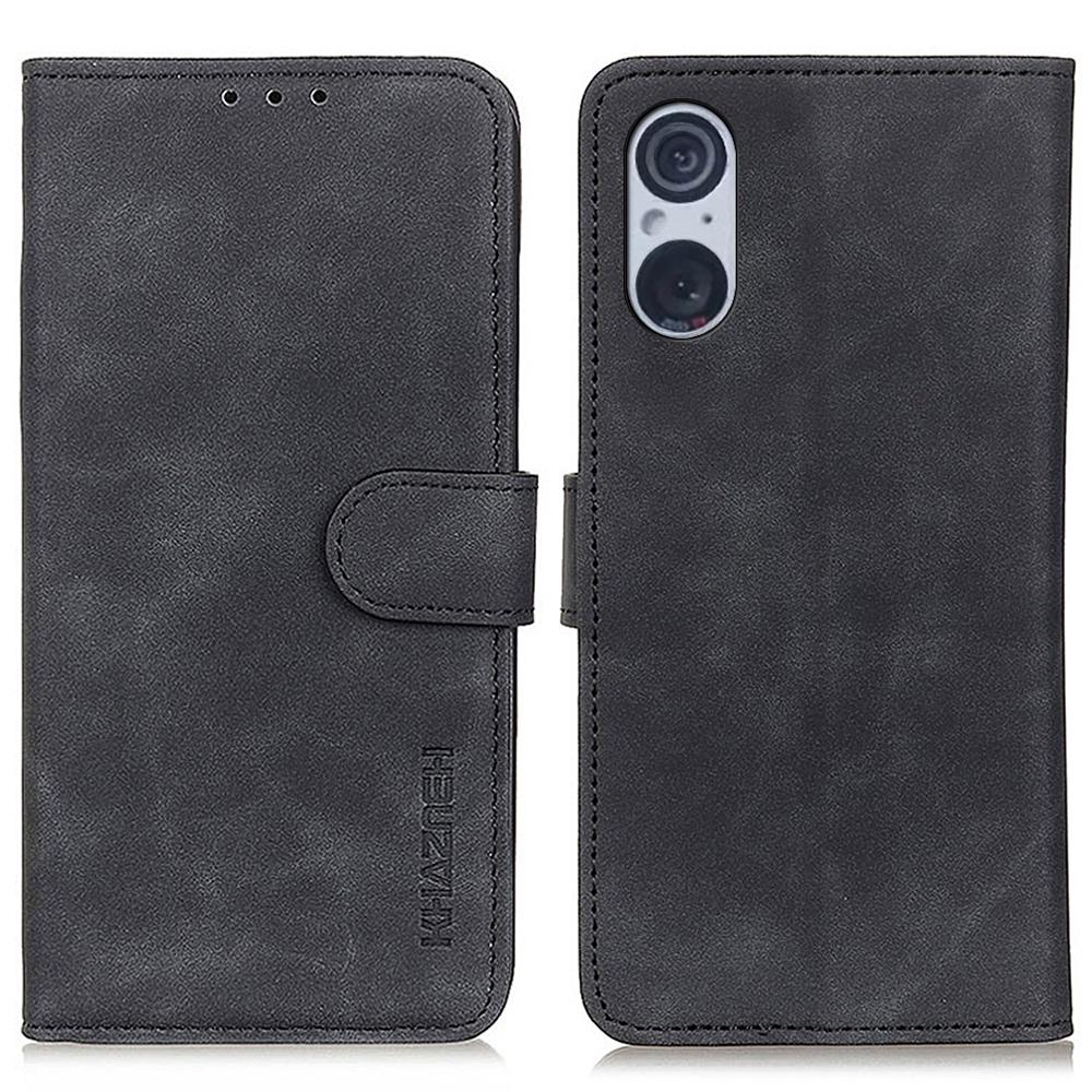 KHAZNEH For Sony Xperia 5 V Retro Wallet Phone Cover Anti-fingerprint Leather Stand Case