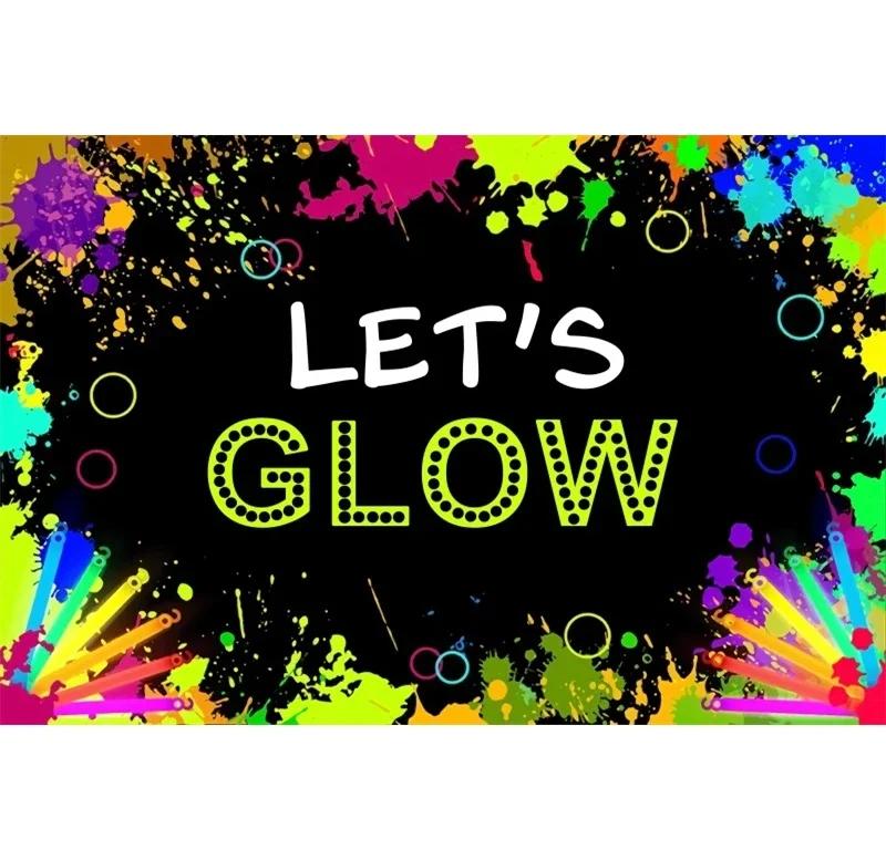 Splashing Graffiti Glow Wall Backdrop  HipHop Theme Happy Birthday Party Photography Background BannerTapestry