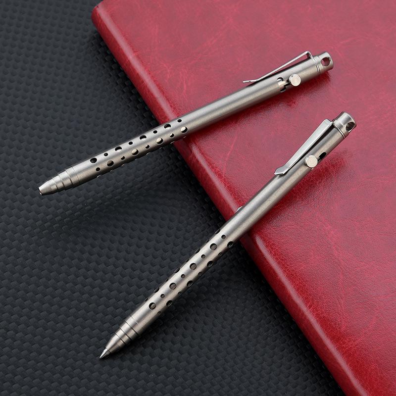 Titanium Alloy Bolt-Action Pen: Compact Business Signature & Travel Ballpoint Office Stationery