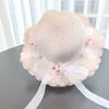 Solid Color Sun Hat Floral Style Fisherman Hat Trend Straw Hat Small Bag Set  Fashion Accessory