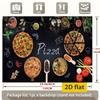 2D Pizzabacken Kulisse Tafelstil mit „Pizza“ Textbanner