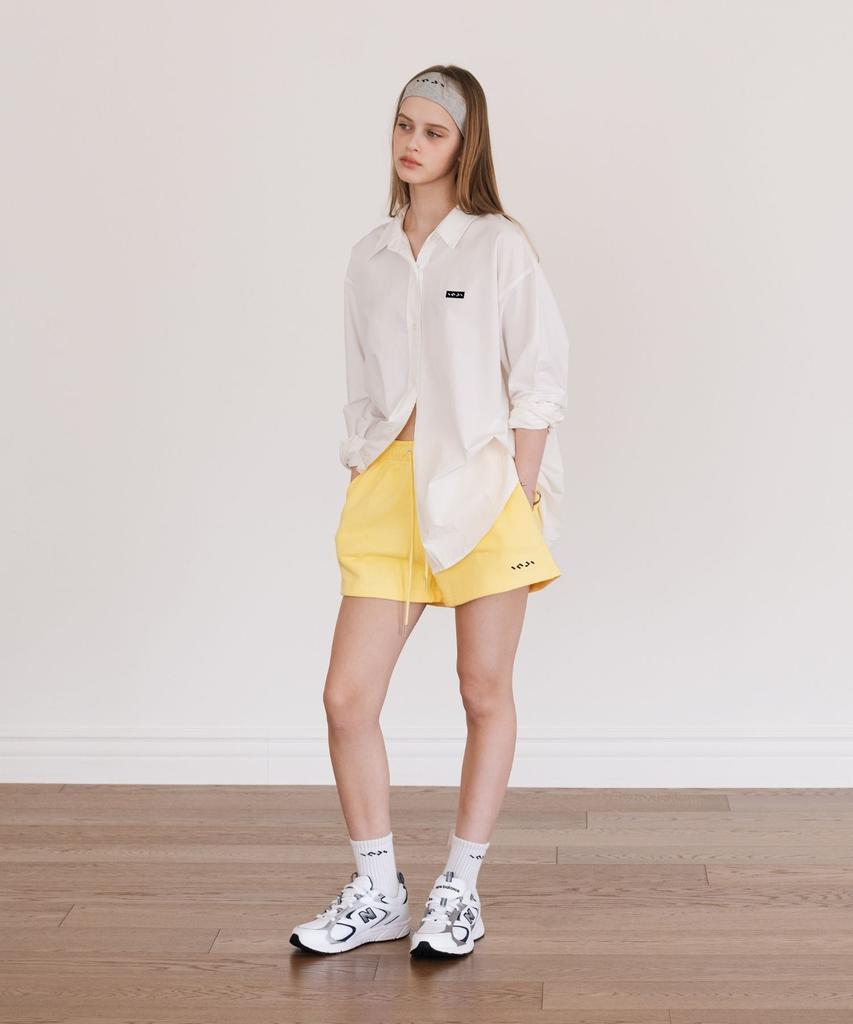 INJIACTIVE Cotton Hip Pocket Sweat Shorts Yellow
