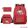 Luo Qixing Three-Piece Schoolbag, Male And Female Students Leisure Bag, Printed Large-Capacity Outdoor Backpack
