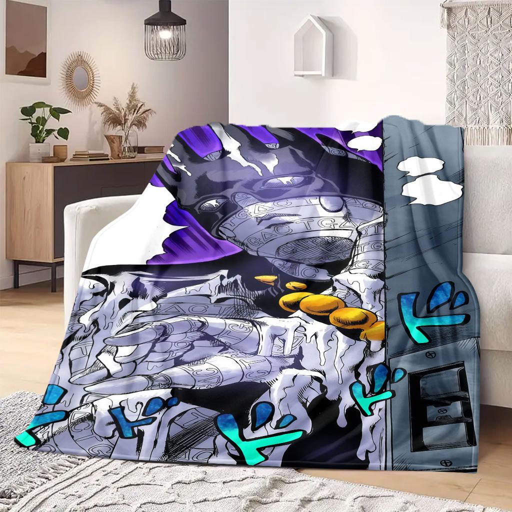 JOJO Anime Flannel Blanket Warm,Comfortable,Suitable for Bedrooms,Sofas,Beds,Chairs,Picnics,Travel