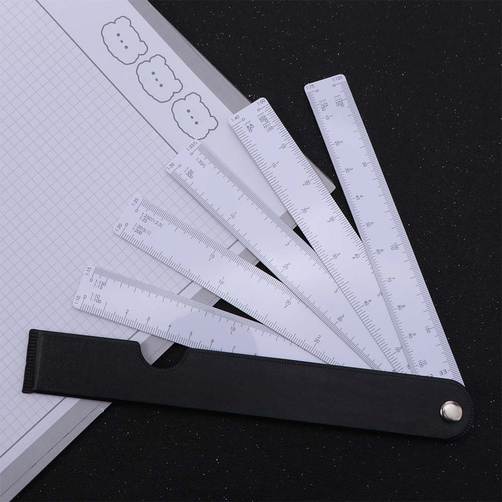 Multifunctional Foldable Rulers 5 Blades Scale Ruler Fan Shape Scale Ruler School Supplies