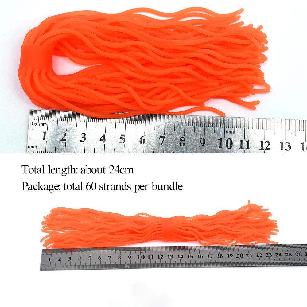 MNFT 5Bundlles/300pcs Fly Fishing Tying Materials Squirmy Wormy Artificial Kit Worm Soft Lure Flies Plastic Worms