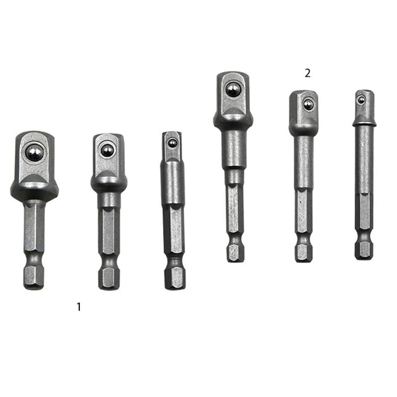 3Pcs Drill Socket Adapter Extension Set Small 1/4" 3/8" 1/2" Wind Batch Socket Adapt Your Power Drill to High Torque