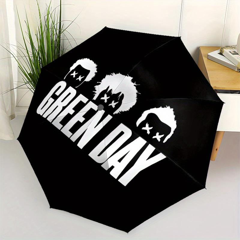 1pc GREEN DAY Automatic Umbrella 8-Bone Design Compact Gear for Outdoor Travel, Perfect Gift for Friends or Family Yy280828153