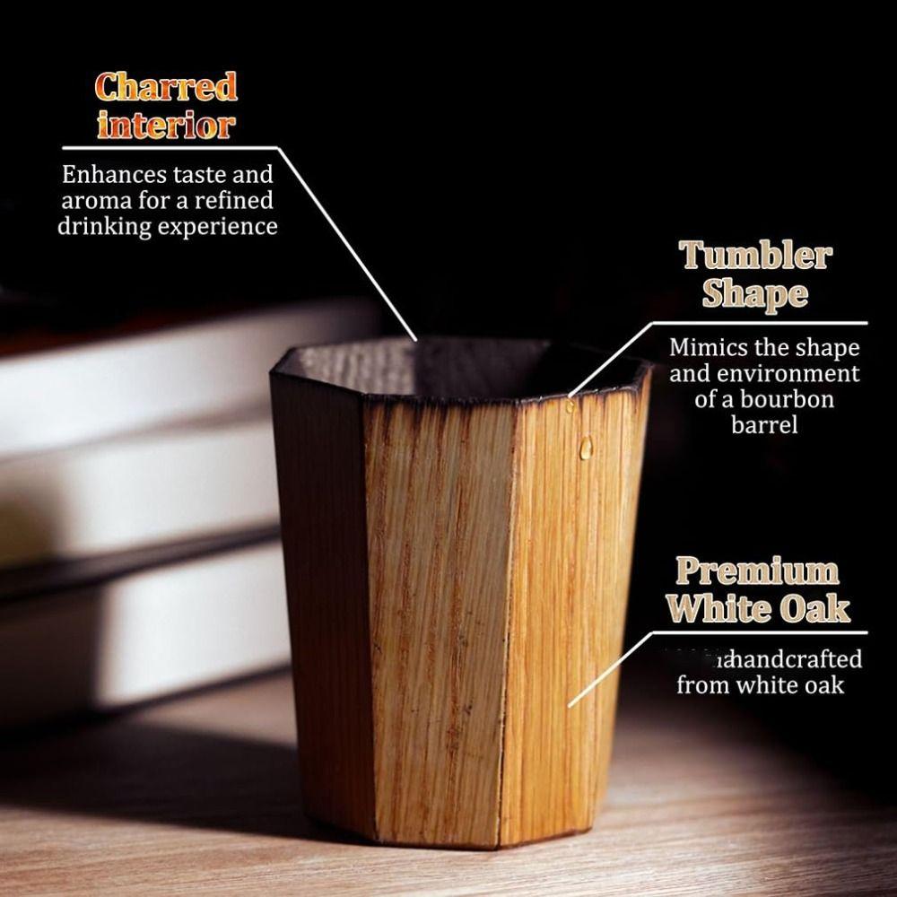 Wooden Charred Whiskey Cup Handmade Charred Drinking Vessel New Whiskey Grail Cup  for Bar