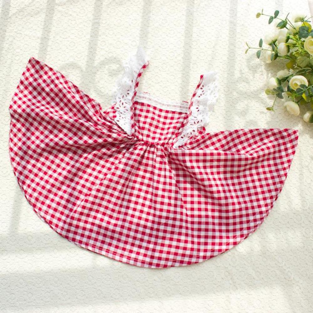 Ropa coreana para niñas pequeñas, vestido de cuadros rojos, moda para  bebés, novedad de verano, image size:1000x1000