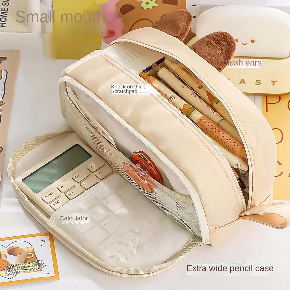 Desktop Organizer Capybara Pen Case Large Capacity Zipper Pencil Pouch Panda Pen Holder  Students