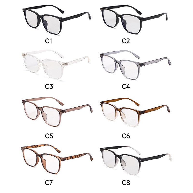 2026 Korean Square TR90 Anti-Blue Light Glasses Frame with Prescription-Ready Large Plano Lenses, Style 1014.