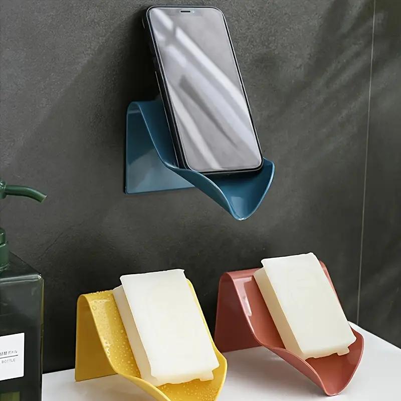 Punch-free Wall-mounted Bathroom Soap Rack Wall-mounted Bathroom Soap Box Home Kitchen Punch-free Storage Rack