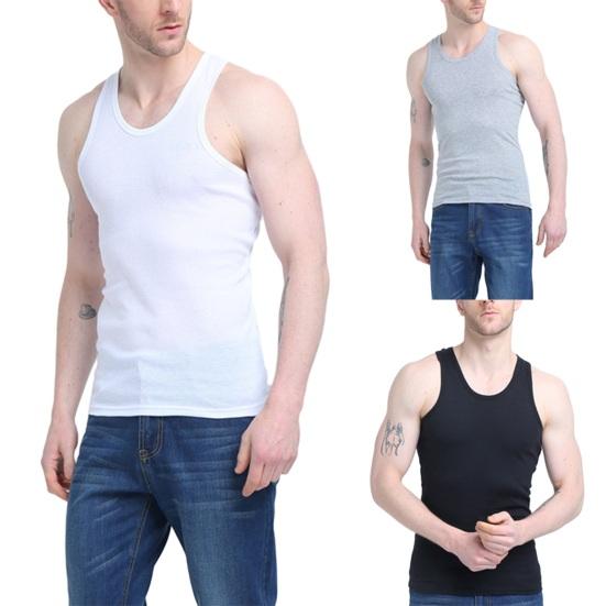 Sportsvest for menn Hurtigtørkende Høy elastisitet Rundhals Slim Fit Ermeløs Daglig slitasje Myk trening Menn Tanktop Herreklær
