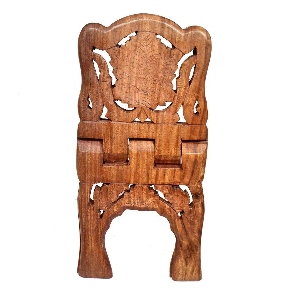 Classical Youth Foldable Book Stand/Holder/Rest/Keep for Home/Work Space/Religious Places (Sheesham, Tan, 13 Inches)