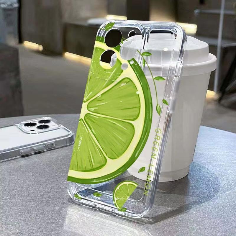 Summer Lemon Fresh Clear Phone Case for iPhone 17 16 15 14 13 12 11 Series Pro Max Plus Double Layer Protection