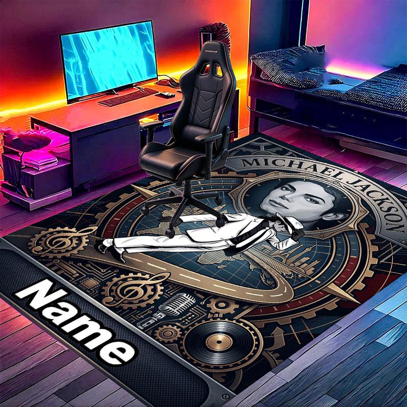 Custom Name Personalized Michael Jackson POP Print Carpet, Versatile Home Decor Rug, for Playroom, Apartment, Balcony, Entryway, Hallway Gift