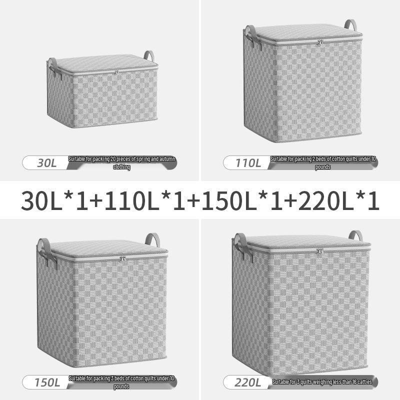 Large Capacity Gray Corrugated Clothes Storage Bag for Bedroom Organization