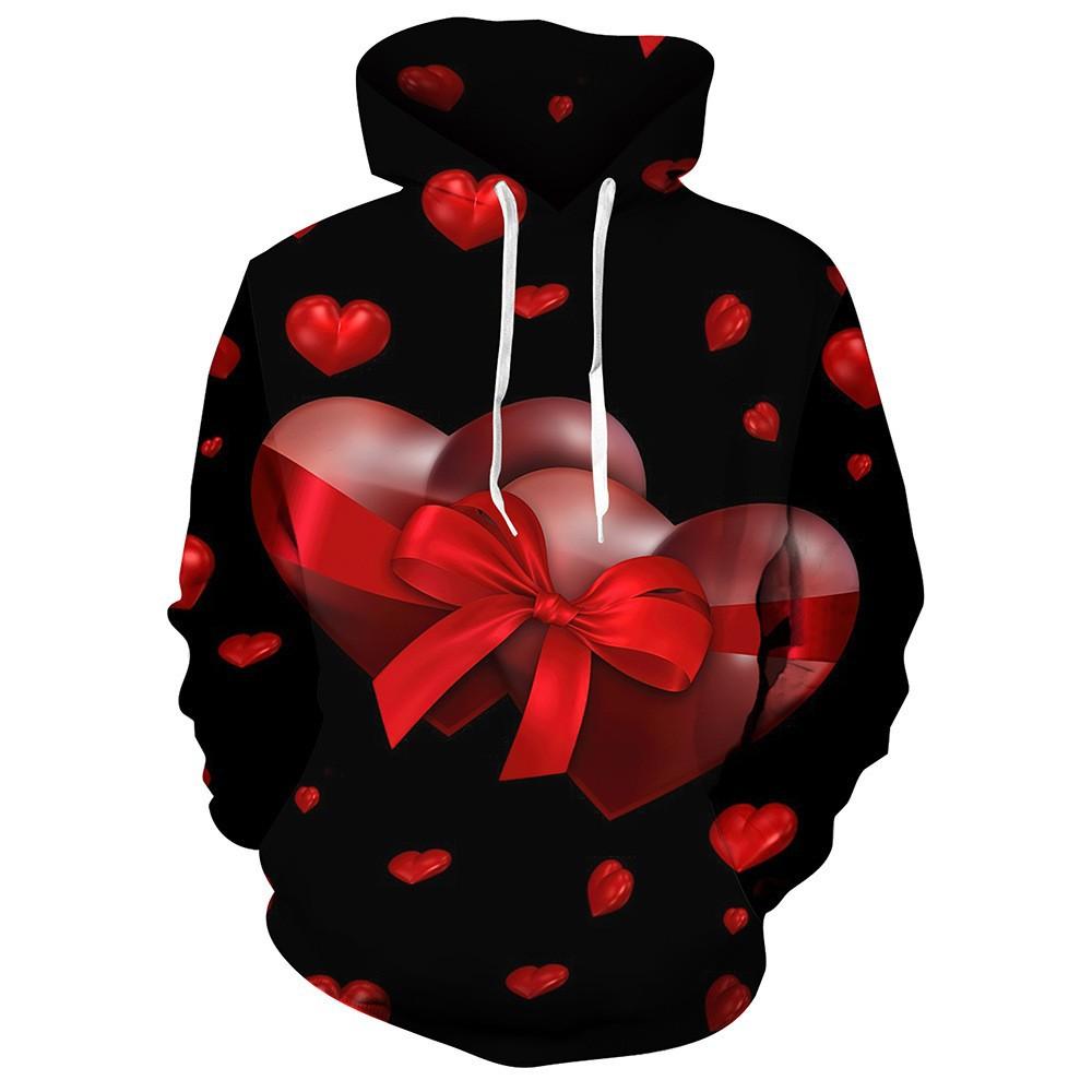 

3D цифровая печать День Святого Валентина Пара Любовь Модель Мужская толстовка с длинным рукавом Модная толстовка 6Xl