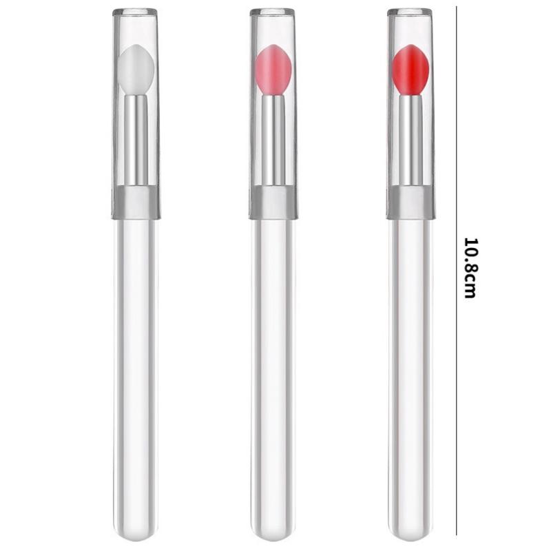 Portable Lip Brush with Dustproof Lipstick Brush Applicator Stick Lip Beauty Makeup Multi-color Eyeshadow Brush