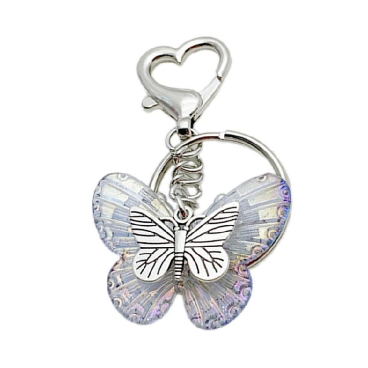 Butterfly Charm Keychain for Women and Girls Transparent Keyring Colorful Key Pendant Acrylic Clear Key Chain Ornament