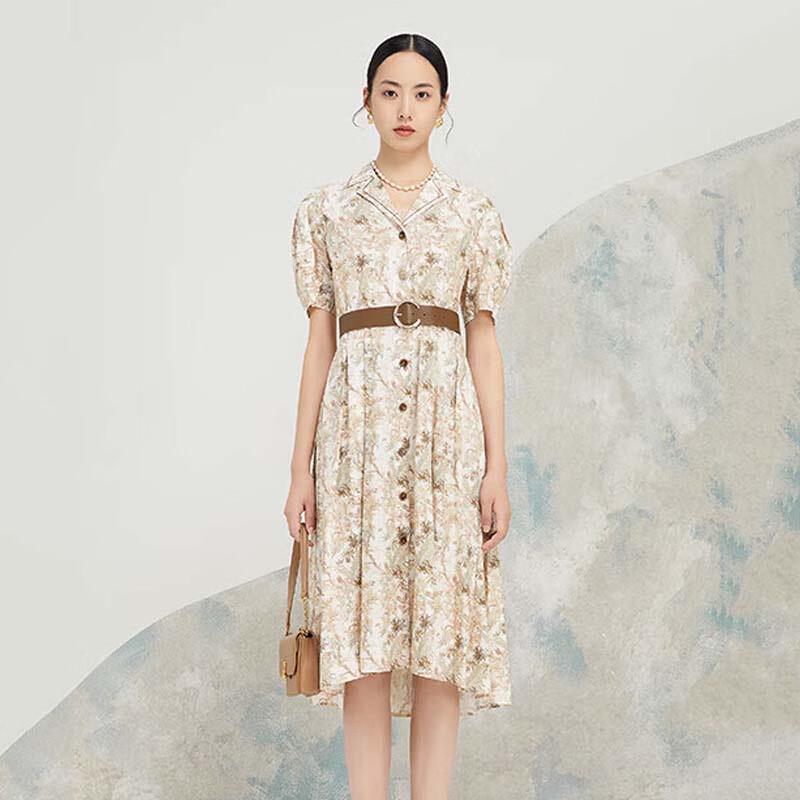 

JESSIE Women s Printed Waist-Cinching A-Line Dress XL