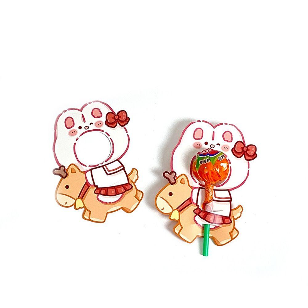 

10 шт. корейская упаковка для леденцов с рисунком кролика и медведя, держатель для конфет, чехлы для леденцов 5(10pcs)