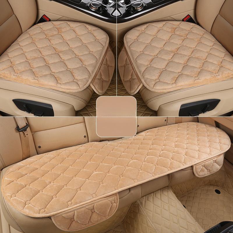 Car Seat Covers Warm Seats Cushion Protector Plush Seat Cover Autumn Winter Universal for Sedan Hatchback SUV Seat Mats three-piece set