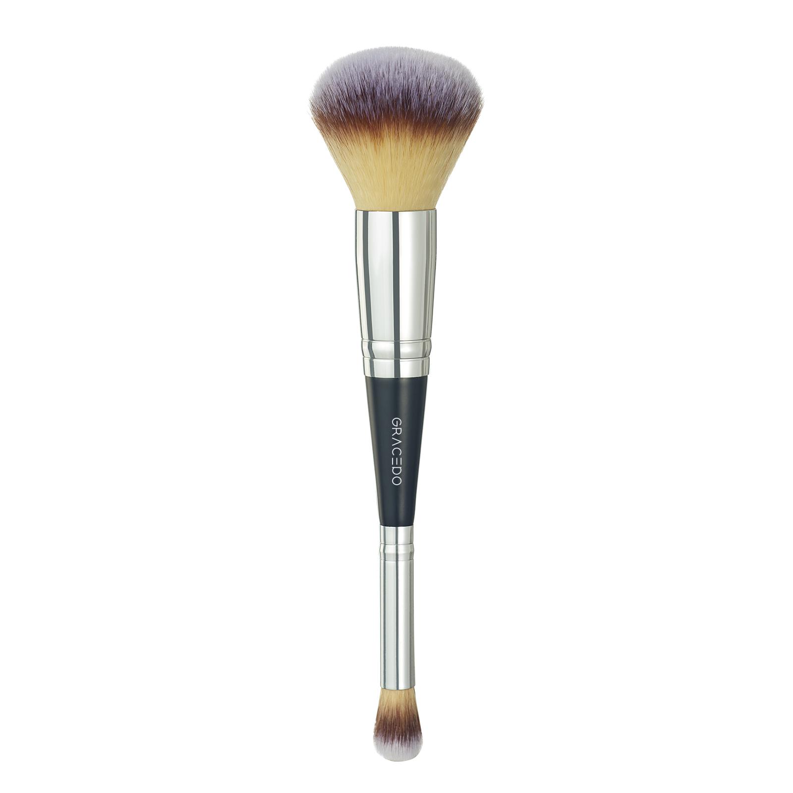 Gracedo Professional Reversible Convertible Double-Purpose Makeup Brush Synthetic Hair Wood Handle Low MOQ Concealer Lip Balm sample size чёрный