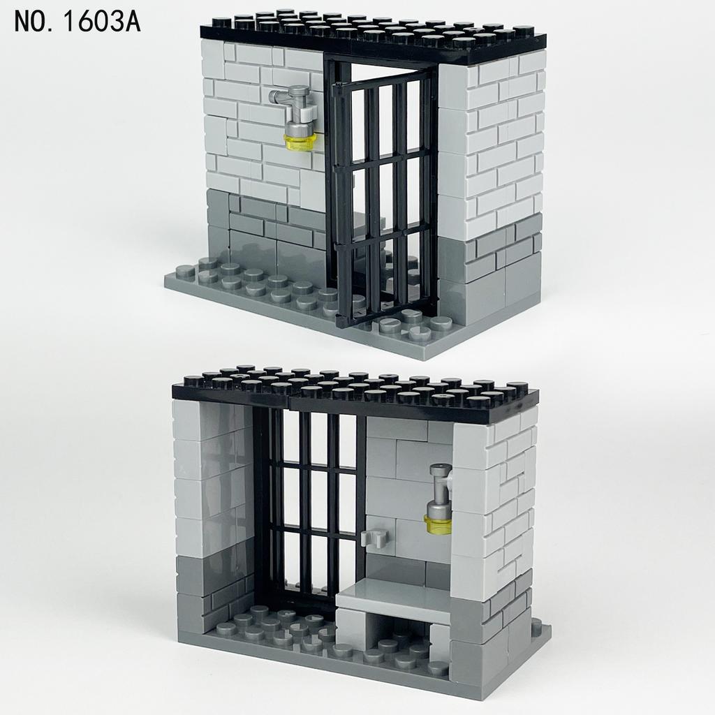 1603A Prison Standard Room Small Room Prison Children Assembled Building Block Accessories Toy Prisoners