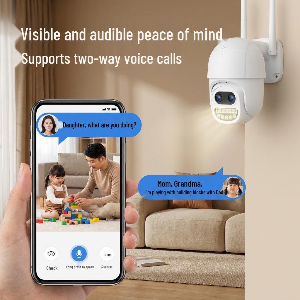Icsee Wireless 5X Zoom 360° Panoramic Rotating Camera for Indoor/Outdoor Home Use