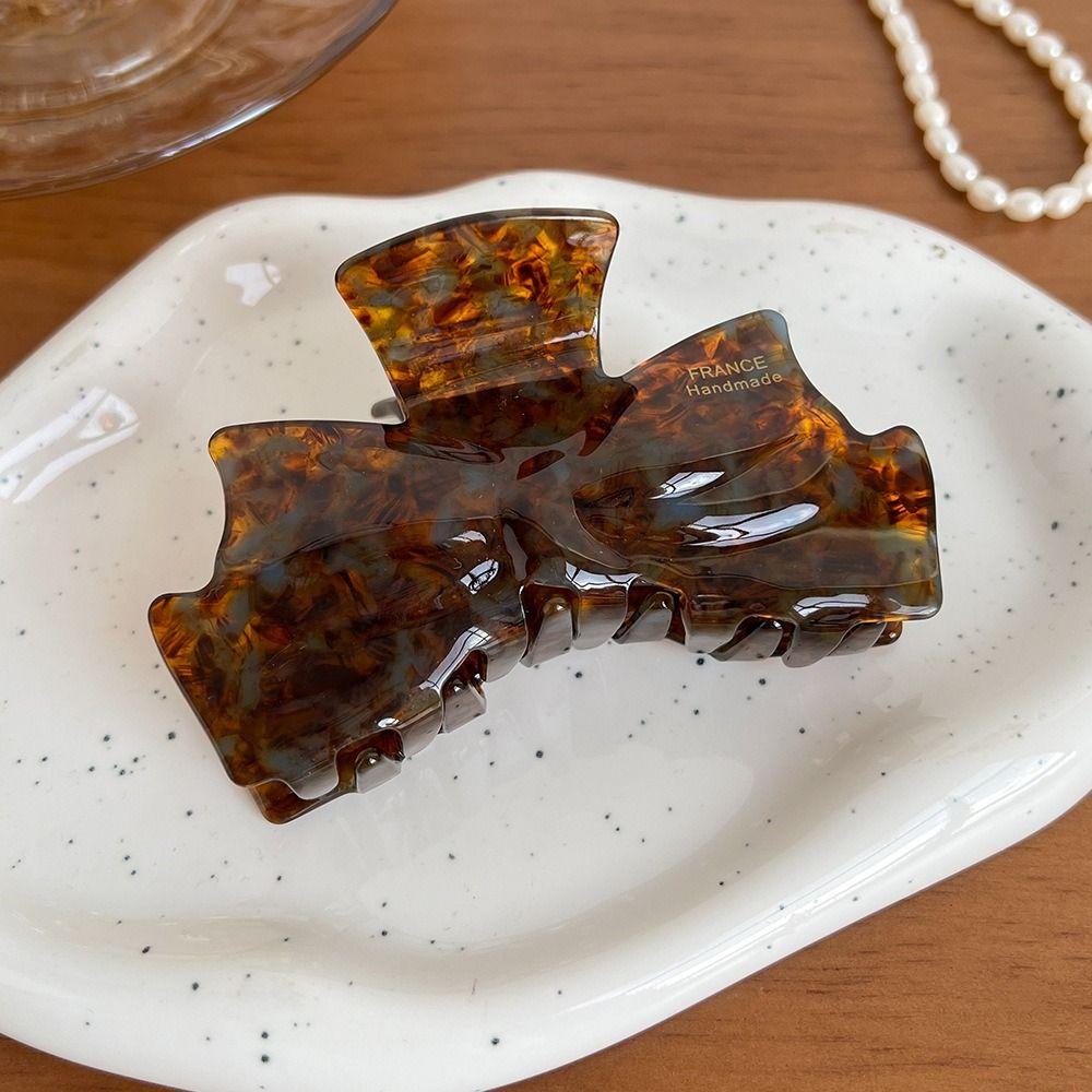 Hair Clip Retro Bow Acetate Hair Claw Geometric Korean Style Shark Clip  Streetwear