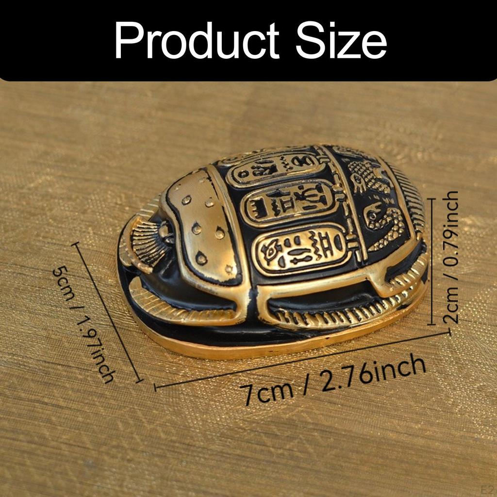 Ancient Egyptian Scarab Statue Decorative Souvenir Hand Painted Golden Decoration