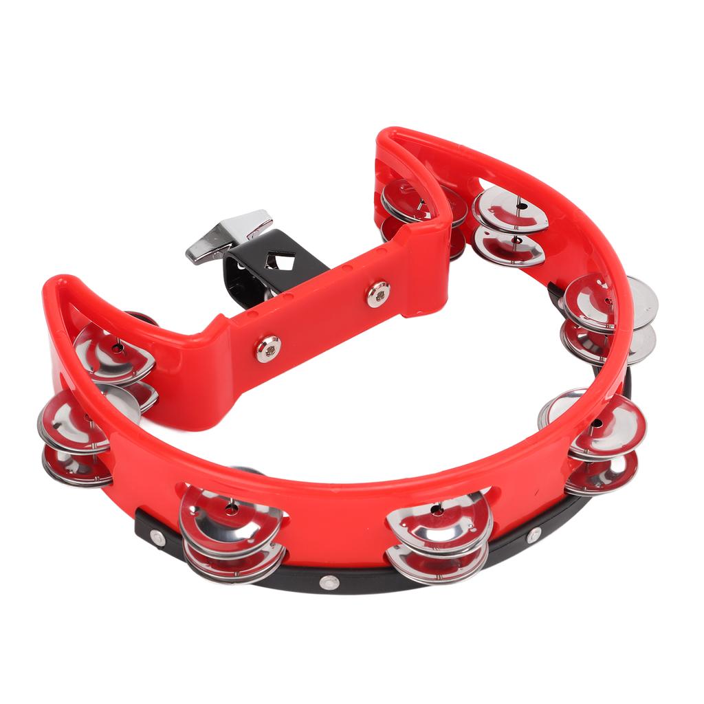 Tambourine Single Row Metal Jingle Bells Handheld Percussion Drum Instrument for Kids Adults
