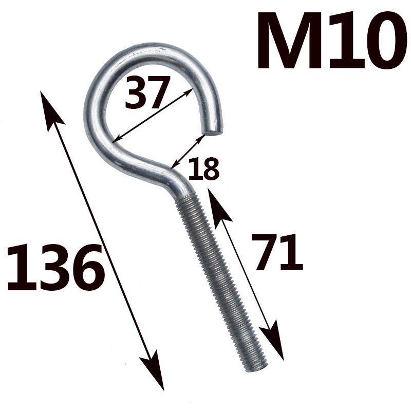 Galvanized Closed Eye Screw Hook with Ring Bolt