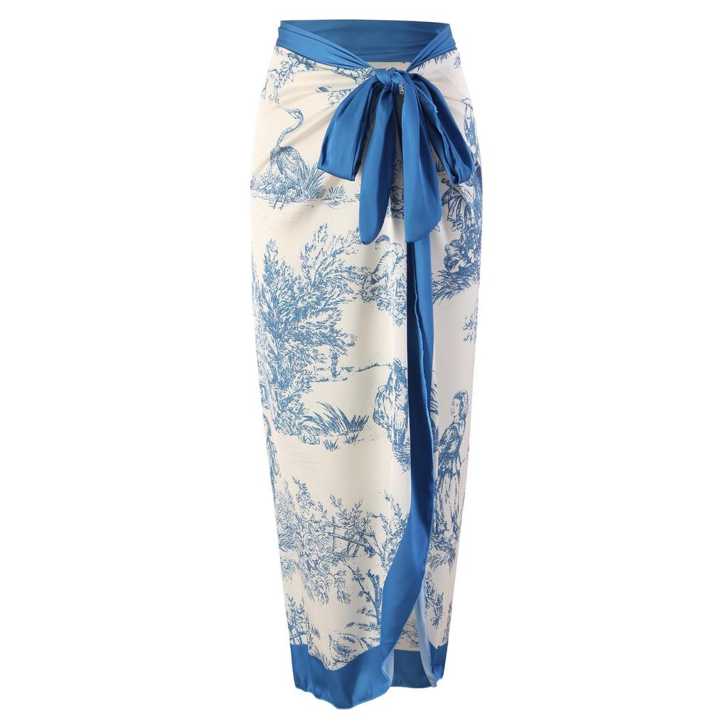 2023 Retro Print Women's Swimwear: One-Piece Swimsuit and Bikini with Sun Protection Long Dress - Two-Piece Set