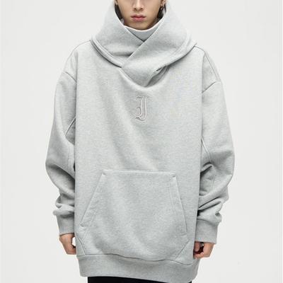 Automne Ninja Streetwear col roulé sweat à capuche pour hommes lettre brodée Hip Hop mode sweats Vintage polaire à capuche
