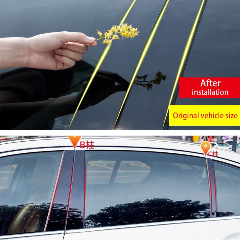 6PCS Polished Pillar Posts Fit For Land Rover Lr2 Freelander 2 2007 - 2015 Window Trim Cover BC Column Sticker