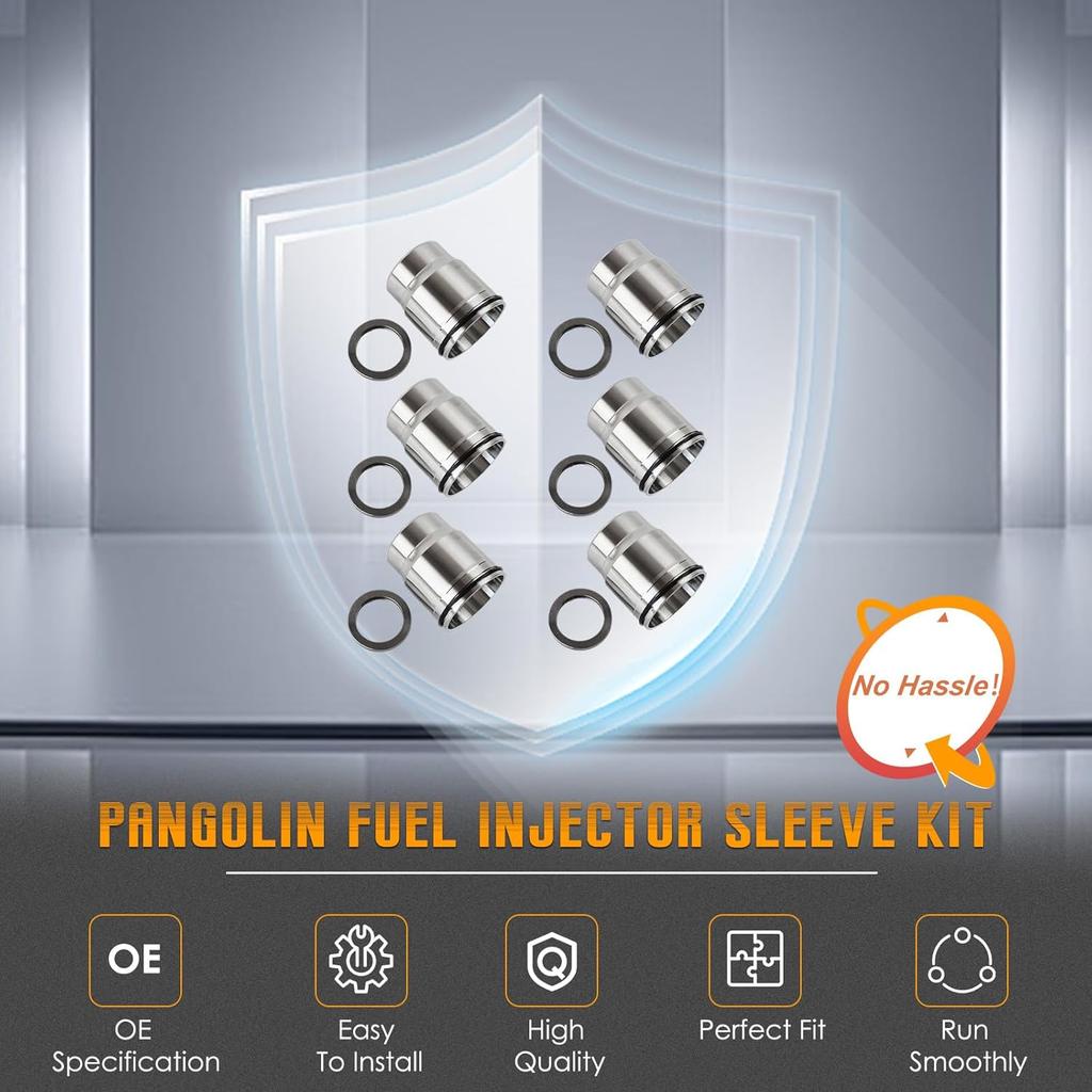 PANGOLIN 3686961 Injector Sleeve Cup Tube Kit with Seal for Cummins ISX ISX15 QSX15 X15 CM2350 Diesel Engine Single Cam, Replace 3686883 3687210