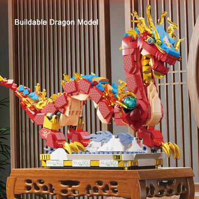 767Pcs/Set Spring Auspicious Dragon Dragon Building Blocks Set Festival Buildable Figure Kid Mythical Creature Toy