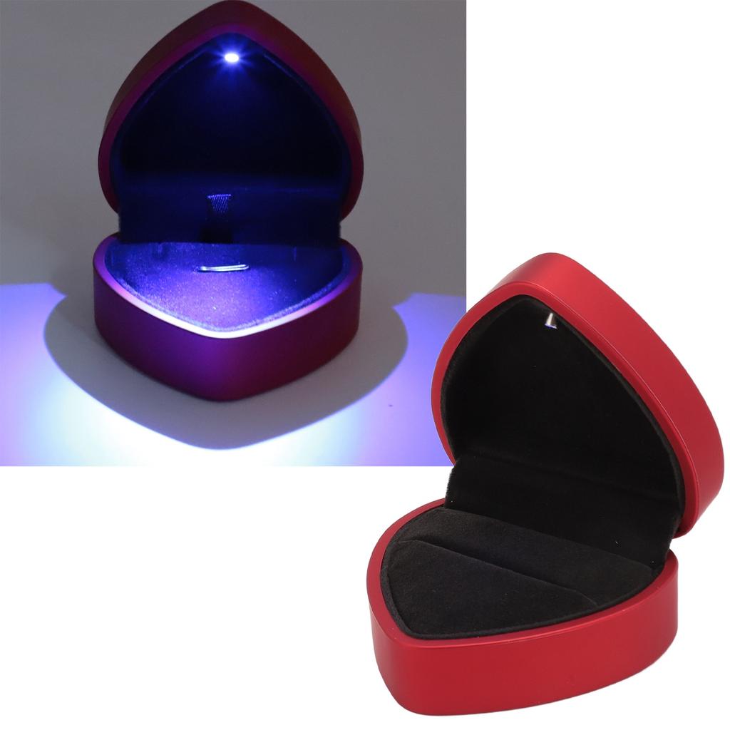 Box LED Heart Shaped   Box Waterproof Exquisite   Case Romantic Decorative Jewellry Display Box for Proposal Engagement Wedding