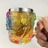 Book Mug 3D Hand-Painted Resin Coffee Mug with Stainless Steel Interior Microwave Dishwasher Safe Literary Cup Unique Gift for Book