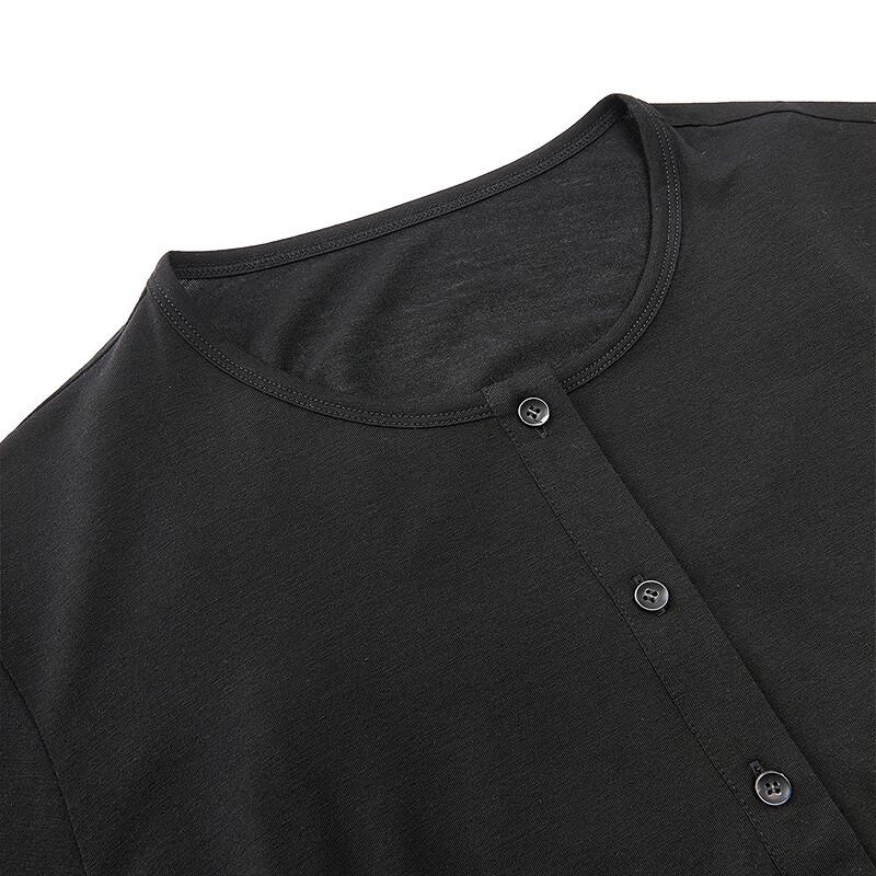 Less 2026 Autumn Short Round Neck Long Sleeve T-Shirt